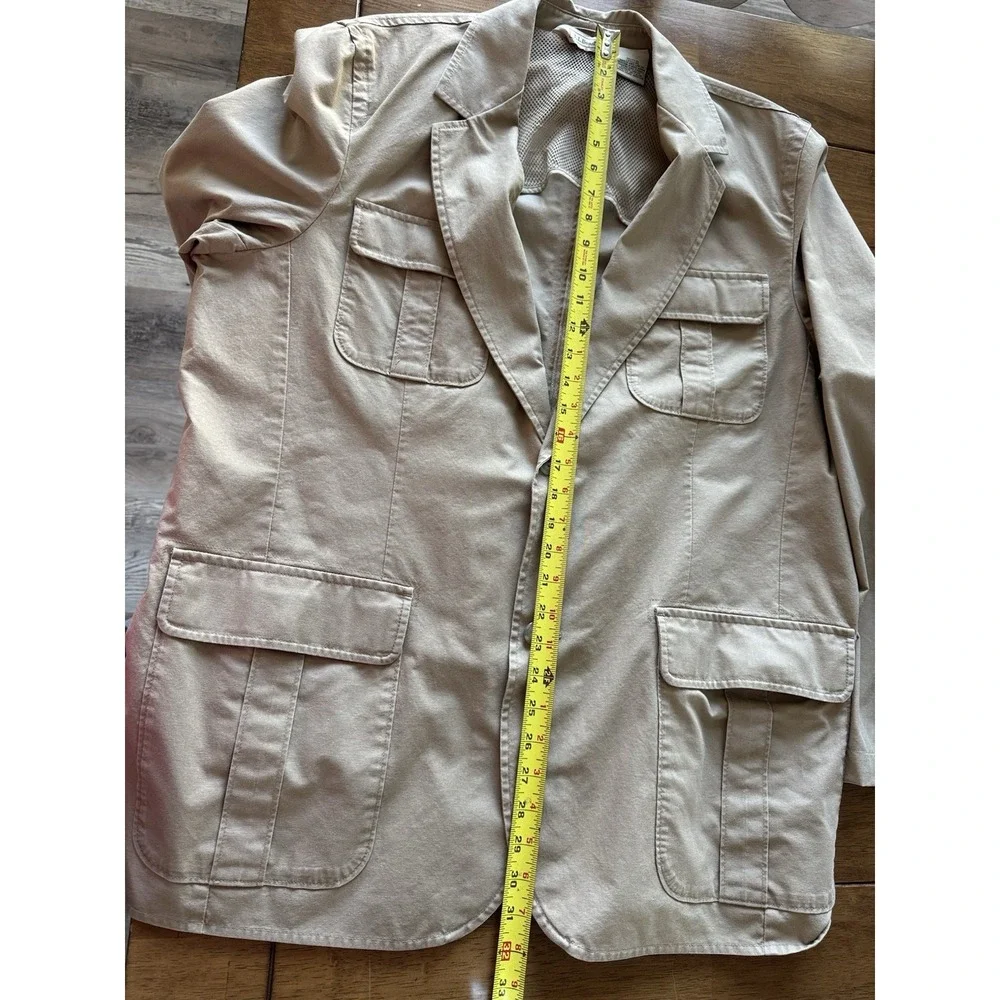 LL Bean Field Utility Sportcoat Jacket 46RMen Safari Style Blazer Elbow Patches